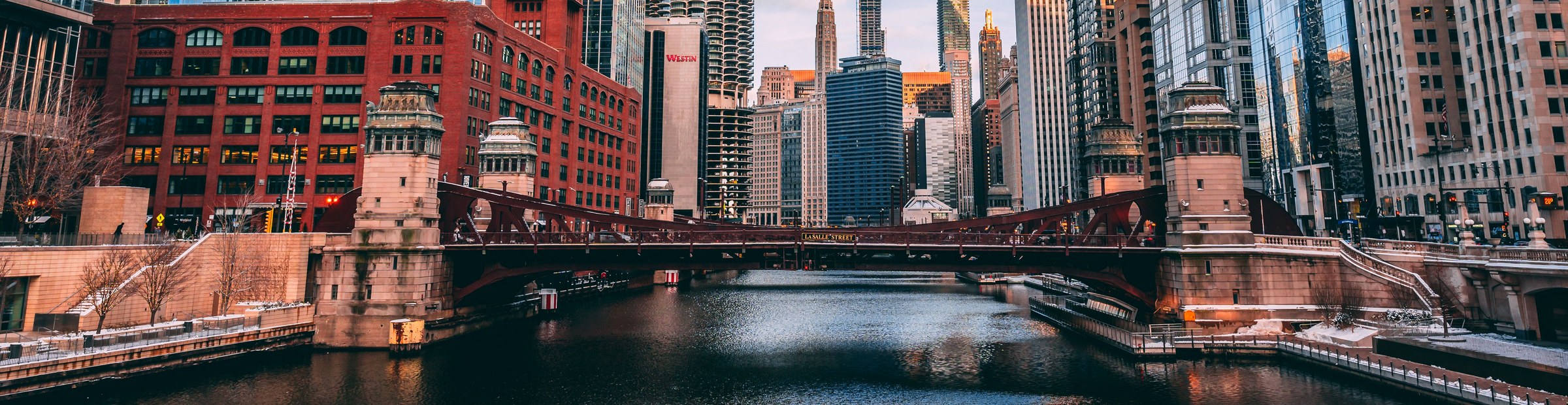 Chicago River and LaSalle Street Bridge, downtown Chicago